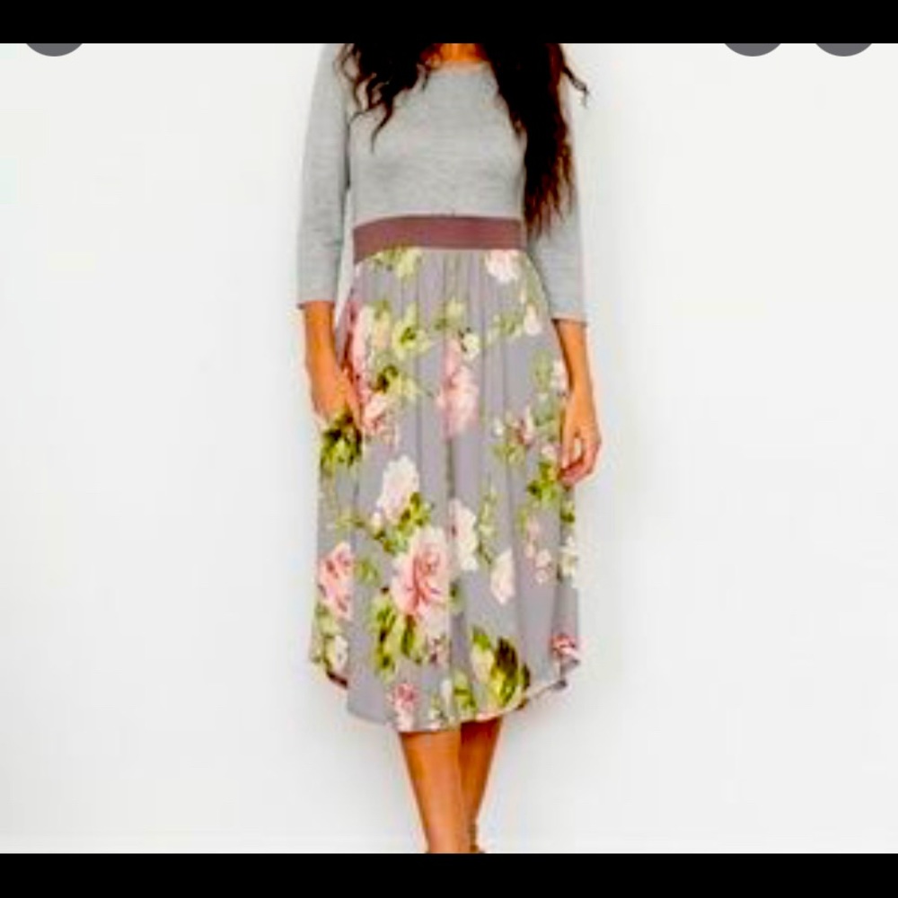Egs California grey and floral dress